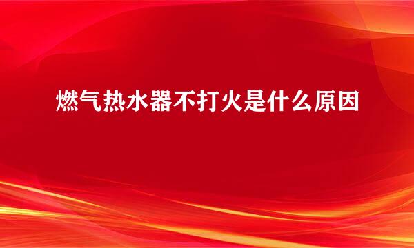 燃气热水器不打火是什么原因