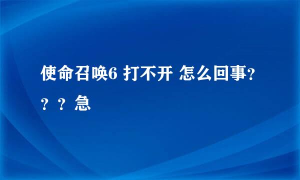 使命召唤6 打不开 怎么回事？？？急