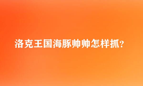 洛克王国海豚帅帅怎样抓？