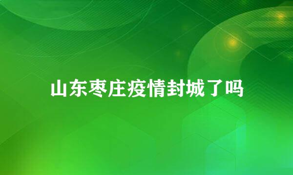 山东枣庄疫情封城了吗