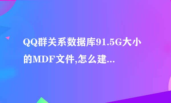 QQ群关系数据库91.5G大小的MDF文件,怎么建立查询和使用?