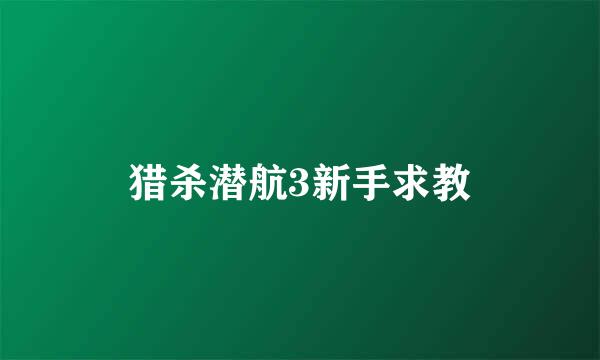 猎杀潜航3新手求教