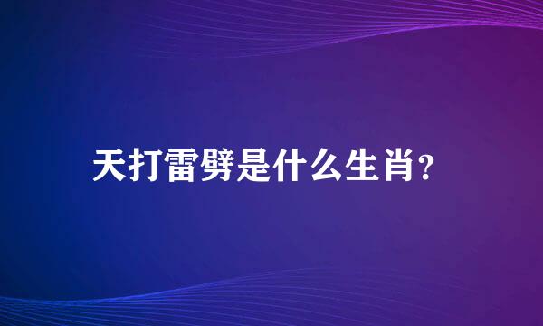 天打雷劈是什么生肖？