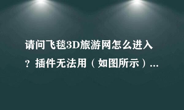 请问飞毯3D旅游网怎么进入？插件无法用（如图所示），是电脑的问题?还是网站的问题了？