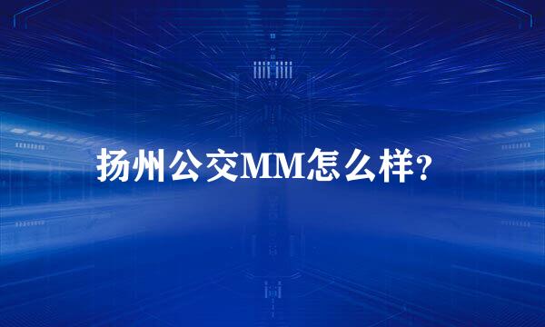 扬州公交MM怎么样？