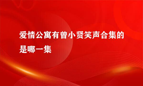 爱情公寓有曾小贤笑声合集的是哪一集