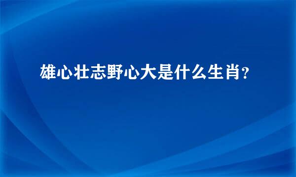 雄心壮志野心大是什么生肖？