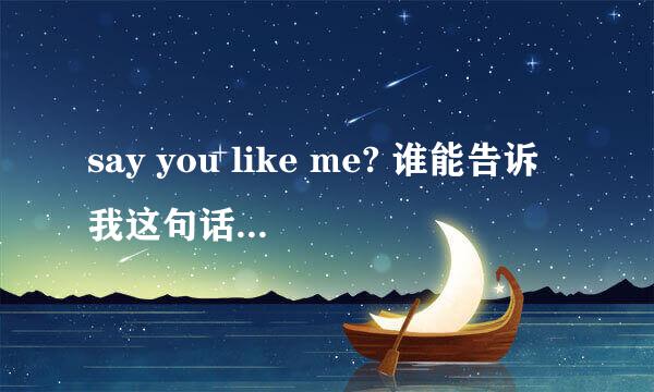 say you like me? 谁能告诉我这句话什么意思啊