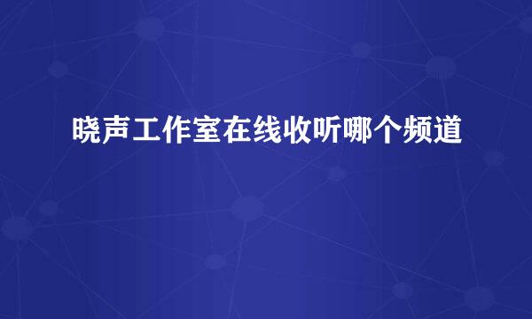 晓声工作室在线收听哪个频道