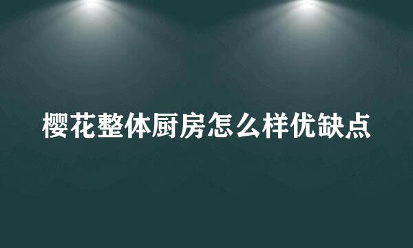 樱花整体厨房怎么样优缺点