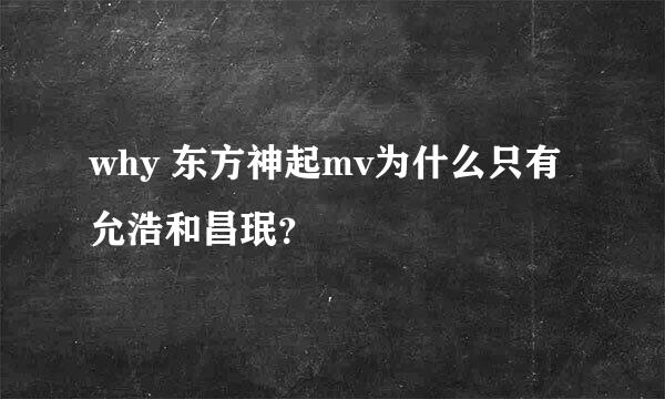 why 东方神起mv为什么只有允浩和昌珉？