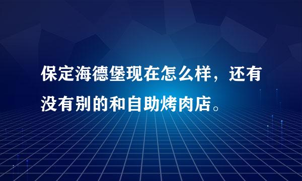 保定海德堡现在怎么样，还有没有别的和自助烤肉店。