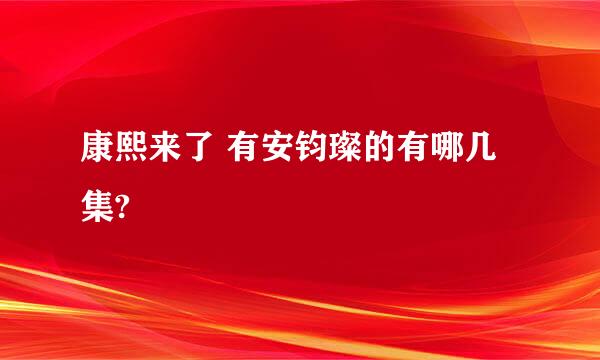 康熙来了 有安钧璨的有哪几集?