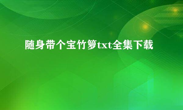 随身带个宝竹箩txt全集下载