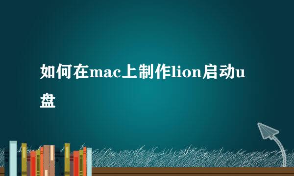 如何在mac上制作lion启动u盘