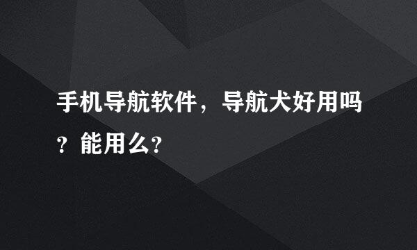 手机导航软件，导航犬好用吗？能用么？