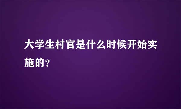 大学生村官是什么时候开始实施的？