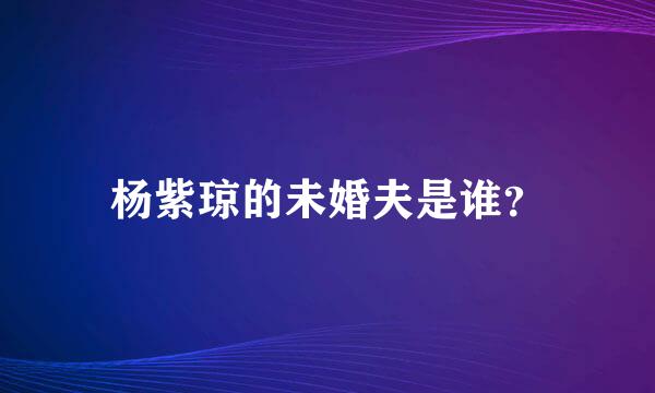 杨紫琼的未婚夫是谁？