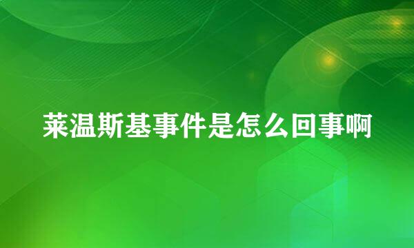 莱温斯基事件是怎么回事啊