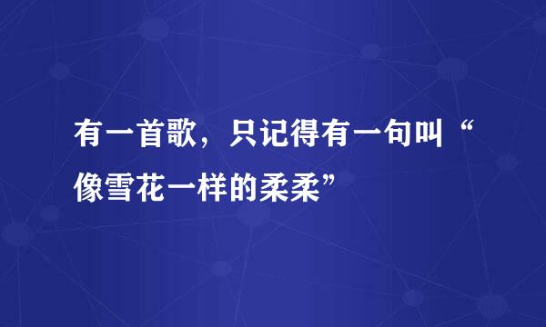 有一首歌，只记得有一句叫“像雪花一样的柔柔”