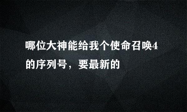 哪位大神能给我个使命召唤4的序列号，要最新的