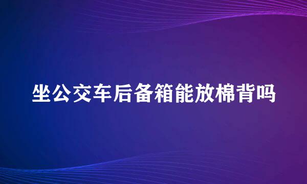 坐公交车后备箱能放棉背吗