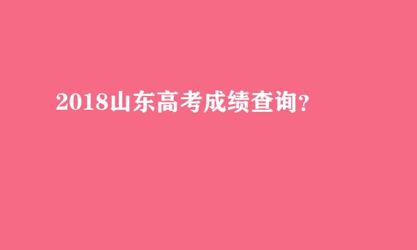 2018山东高考成绩查询？