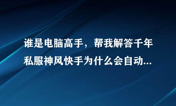 谁是电脑高手，帮我解答千年私服神风快手为什么会自动停止工作