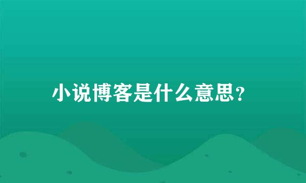 小说博客是什么意思？