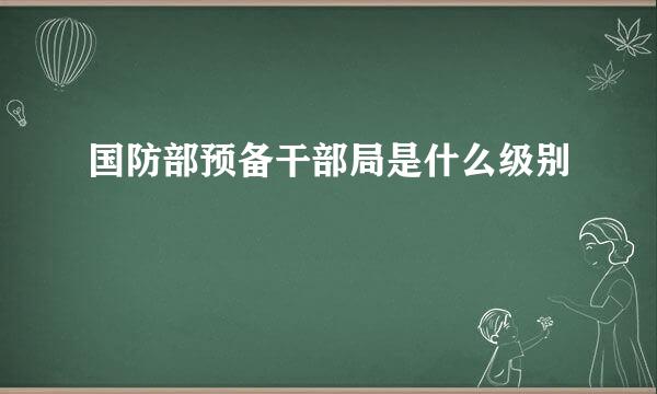 国防部预备干部局是什么级别