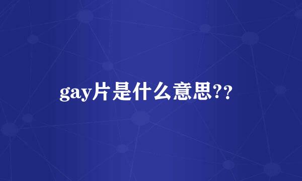 gay片是什么意思?？