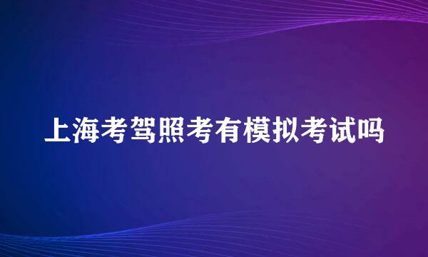 上海考驾照考有模拟考试吗