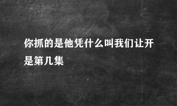 你抓的是他凭什么叫我们让开是第几集