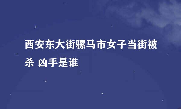 西安东大街骡马市女子当街被杀 凶手是谁