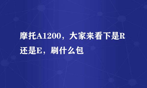 摩托A1200，大家来看下是R还是E，刷什么包