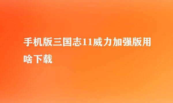 手机版三国志11威力加强版用啥下载