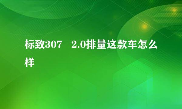 标致307   2.0排量这款车怎么样