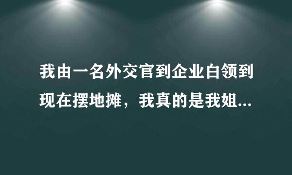 我由一名外交官到企业白领到现在摆地摊，我真的是我姐夫骂我是越混越失败吗？