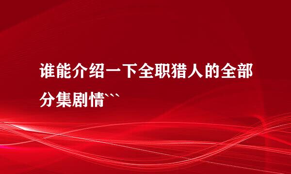 谁能介绍一下全职猎人的全部分集剧情```