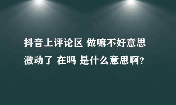 抖音上评论区 做嘛不好意思激动了 在吗 是什么意思啊？