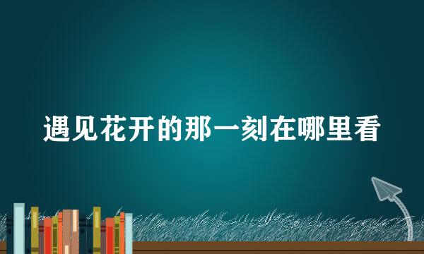 遇见花开的那一刻在哪里看