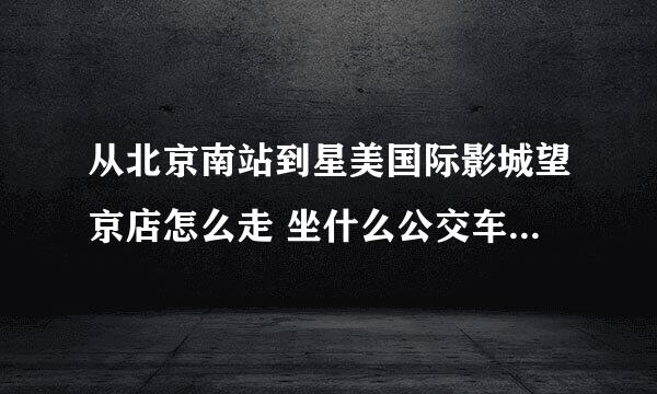 从北京南站到星美国际影城望京店怎么走 坐什么公交车 或者地铁怎么坐 急 望解答