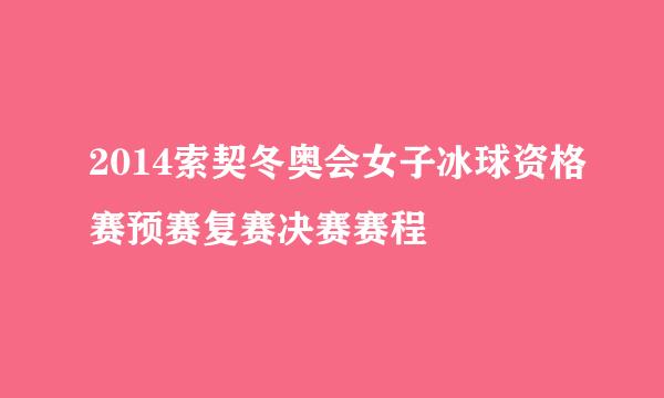 2014索契冬奥会女子冰球资格赛预赛复赛决赛赛程