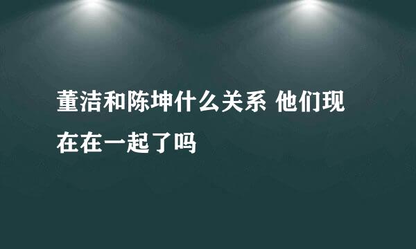 董洁和陈坤什么关系 他们现在在一起了吗