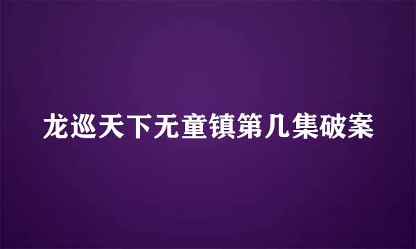 龙巡天下无童镇第几集破案