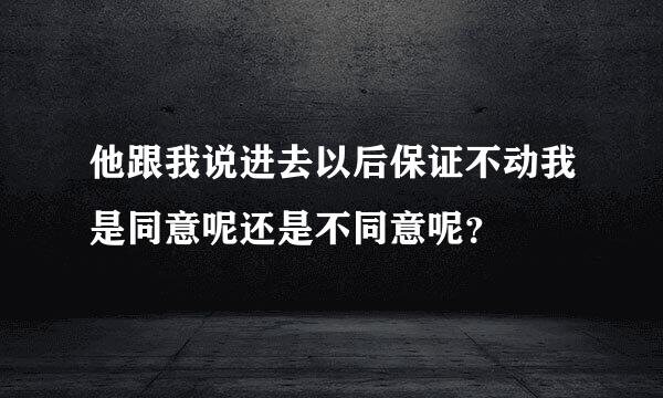 他跟我说进去以后保证不动我是同意呢还是不同意呢？