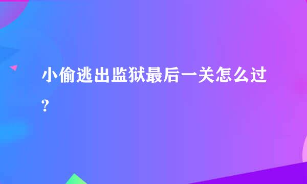 小偷逃出监狱最后一关怎么过?