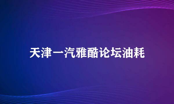 天津一汽雅酷论坛油耗