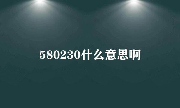 580230什么意思啊