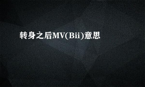 转身之后MV(Bii)意思